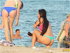 hidden cam Beach super-fucking-hot Blue bikini panty inexperienced nubile flick