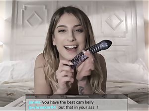 Camgirl part 1 - Kristen Scott solo vulva play on webcam